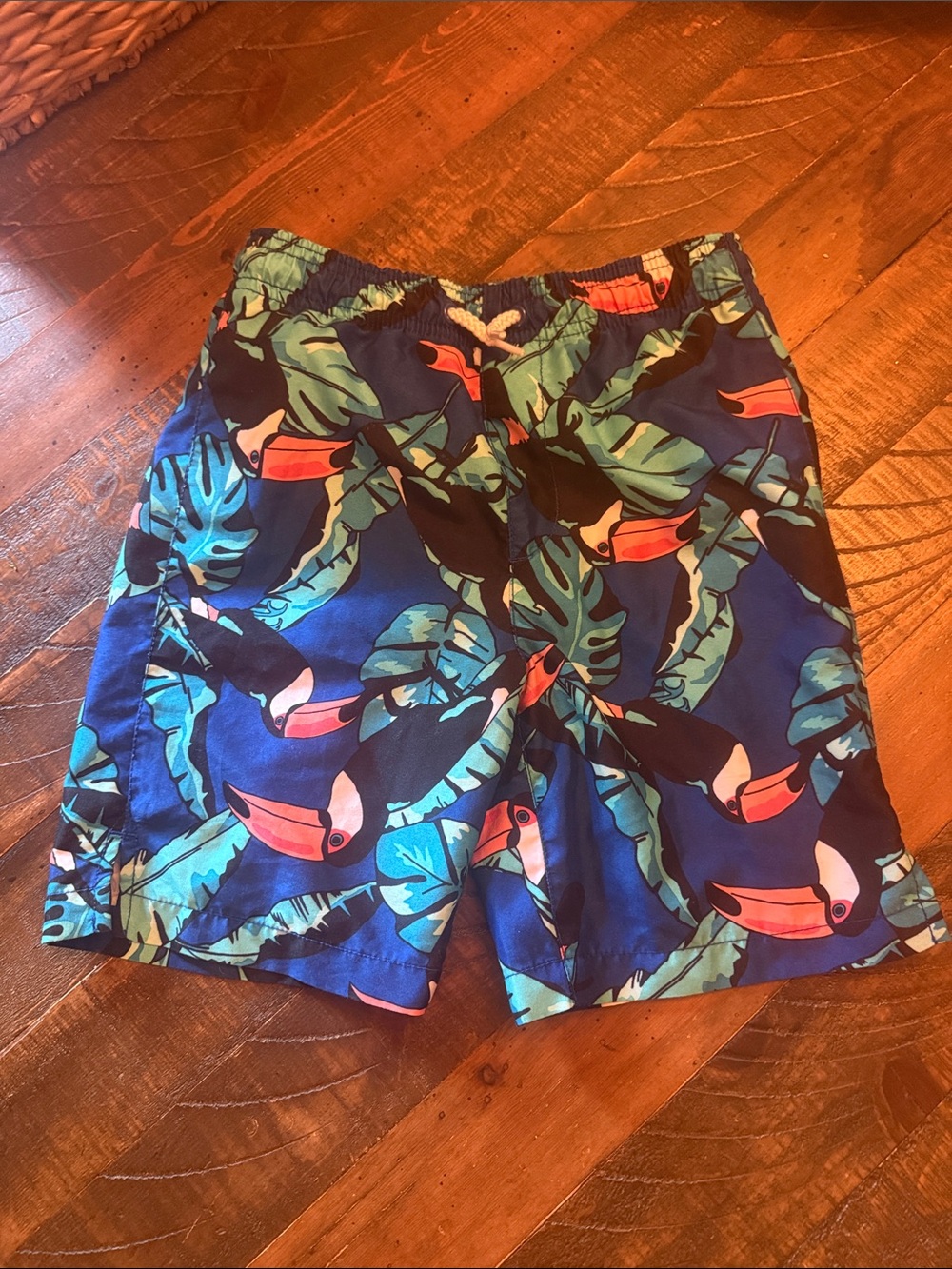 Kids Tropical Toucan Swim Trunks - Blue
